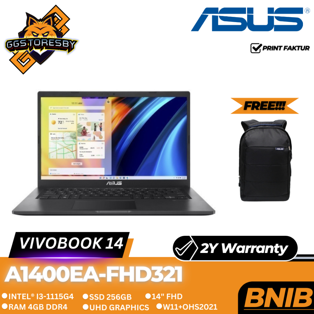 LAPTOP ASUS VIVOBOOK 14 A1400EA-FHD323 | I3-1115G4 8/256 UHD W11+OHS21 - f5,9kr  f